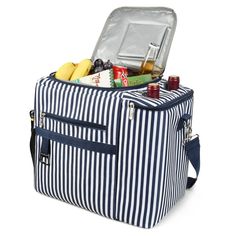 a cooler bag filled with food and drinks