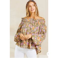 * 100% Rayon. * Hand Wash. * Model Is Wearing Size S Length: 19" Bust: 30" Waist: 18". -Flowy Boutique Items Are Brand New And May Or May Not Come With Tags Attached. Long Sleeve Smocked Top For Fall Day Out, Flowy Smocked Top For Spring, Flowy Smock Blouse, Flowy Multicolor Tops For Fall, Fall Vacation Blouse With Smocked Bodice, Spring Long Sleeve Blouse With Smocked Bodice, Long Sleeve Blouse With Smocked Bodice For Spring, Flowy Smocked Casual Tops, Long Sleeve Smock Top For Brunch