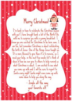 a christmas letter from santa claus to his daughter, who is wearing a red hat