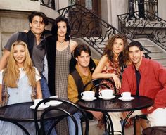 the cast of friends are posing for a photo