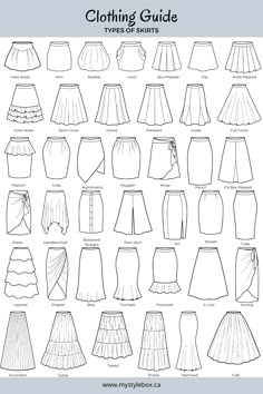 the sewing guide for skirts and skirts