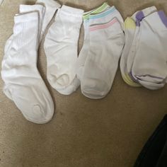 Nwot Ten Pairs Women’s Socks, Fit Shoe Size 9-11. Three Pair Crew, One Anklet, Six Sport Socks. Never Worn. (3931) White Socks, White Sock, Sport Socks, Socks Women, Hosiery, Vision Board, Color White, Socks, Women Accessories