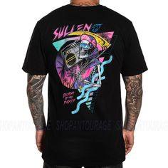 This Is 100% Authentic And Brand New Sullen Item With All Original Tags Attached. Sullen Art Collective Muerte Black Premium Scm3127 Short Sleeve Men`S T-Shirt Material: 100% Cotton. This Garment Made With High Quality, Soft And Light Weight Cotton Fabric Which Provides Breathable And Comfortable Wearing Experience. Features: Crew Neck T-Shirt. Tag Less For Maximum Comfort. Custom Double Dye Tee. Set-In Rib Collar With Shoulder-To-Shoulder Taping. Double-Needle Sleeve And Bottom Hem. Preshrunk T Casual Fashion Trends, Casual Shorts Men, Mens Flannel, Graphic Top, Mens Tees, Men Short Sleeve, Cotton Shirt, Neck T Shirt, Breathable Fabric