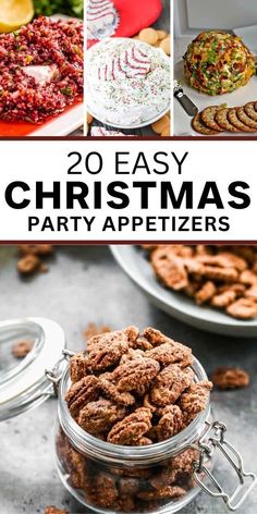 20 easy christmas party appetizers that are perfect for the holiday season, including cookies and pretzels