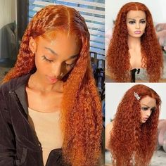 Flash Sale Ginger Color Lace Part Jerry Curly Wig Blonde Curly Wig, Highlights Curly Hair, Curly Lace Wig, Ginger Hair Color, Hair Turban, Remy Hair Wigs, Short Human Hair Wigs, Short Hair Wigs, Curly Human Hair Wig