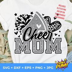 a white shirt with the words cheer mum on it