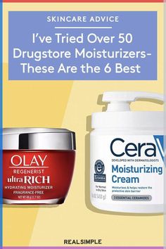 I’ve Tried Over 50 Drugstore Moisturizers—These Are the 6 Best | A good face moisturizer can benefit all skin types by balancing hydration levels (hydration = glowy skin), keeping breakouts at bay, and providing some great anti-aging benefits. We searched and tested moisturizer and after moisturizer, and complied the best drugstore moisturizers. #beautytips #realsimple #skincare #makeuphacks #bestmakeup Best It Cosmetics Products, Best Drugstore Anti Aging Products, Best Drugstore Skin Care Anti Aging, Top Face Moisturizer, Cheap Moisturizer For Face, Best Moisturizer For Face Anti Aging, Eye Moisturizer Best, Best Drugstore Moisturizer Anti Aging, Best Cheap Moisturizer For Face