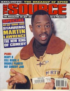 the source magazine cover featuring martin lawrence on the front and back covers with his name tag