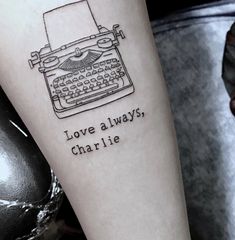 a tattoo that reads love always, charlie