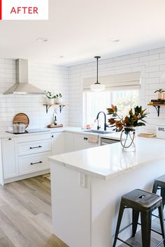 the kitchen is clean and ready for us to use in its new owner's home