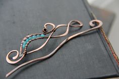 Shawl pin, scarf pin, hair slide, gemstone delicate hair barrette "Ariel", fibula, brooch, wire wrap hair accessory, blue, red, green by Keepandcherish on Etsy Fibula Brooch, Random Diys, Scarf Pins, Jewelry Magic, Wire Ideas, Bijoux Fil Aluminium, Wrap Hair, Hair Jewels, Pin Hair