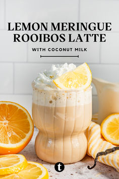 lemon meringue rooios latte with coconut milk