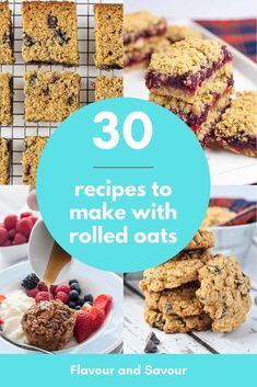 the cover of 30 recipes to make with rolled oats