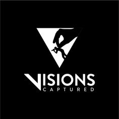 a black and white logo with the word vision captured on it's left side