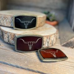 "Listing is for Buckle only, BELT NOT INCLUDED We custom make these leather buckles in the USA **They are hand-dyed to give a unique appearance and to make each their own. ** Buckles fit best on a 1 1/2\" width belt. DESIGN Steer skull head COLOR CHOICE TAN RICH BROWN BLACK NATURAL DARK BROWN 2TONE LIGHT BROWN-DARK BROWN MAHOGANY-LIGHT BLACK Choose from dropbox after viewing all photos made in the USA" Steer Head, Custom Leather Belts, Steer Skull, Leather Belt Buckle, Leather Company, Head Color, Leather Dye, Belt Design, Skull Head