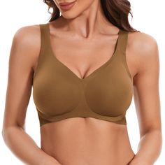 PRICES MAY VARY. BASIC SMOOTH SEAMLESS WIRELESS BRA: LEYSHE womens daily basic seamless bra with no underwire, a must-have constraint free timeless addition to your lingerie collection. This soft, lightweight invisible wireless bra is made from smoothing buttery fabric that contours to your natural silhouette, truly zero burden, providing gentle care to your skin. High elastic 4 way stretchy no back fat back smoothing bra fits perfectly to most bodyshape, making you look sleek and feel effortles Leisure Bra, Old Bras, Demi Cup Bra, Bra For Women, Lounge Bra, Comfy Bra, Back Fat, Demi Cup, Comfortable Bras