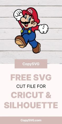 Mario Svg Free Cut File For Cricut Mario And Luigi Svg Files Free, Mario Birthday, Mario And Luigi