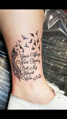 a woman's foot with a tattoo on it that says, your way were really but my heart was so