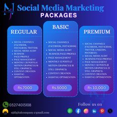 the social media marketing packages are available for all types of business and advertising purposess