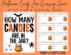 halloween candy for gusing game with the text how many candles are in the jar?