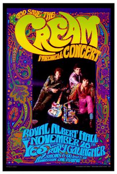 an old concert poster with the band cream