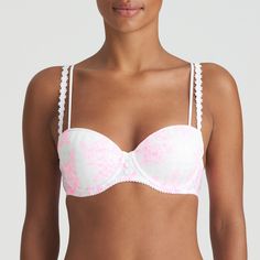 This preformed padded balcony bra will entice you with a lovely checked pattern and rich floral embroidery. Double shoulder straps add a playful touch. Love Blossom combines timeless white and neon pink in a summery mix of colors. Multiway Bra, Demi Cup Bra, Eileen West, Mastectomy Bra, Balcony Bra, Demi Bra, Seamless Bra, Nursing Bra, Plunge Bra