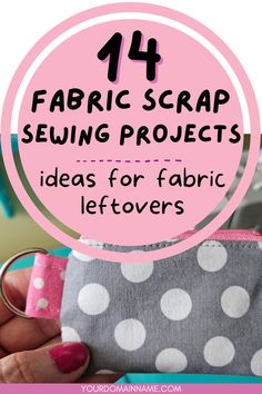 Use up those leftover fabric scraps with these sewing projects. A list of fun sewing tutorials using fabric leftovers. Easy sewing pattern ideas using fabric scraps. Credit Card Holder Diy, Diy Key Fob, Card Holder Diy, Fabric Sewing Patterns, Checkbook Covers