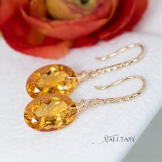 Genuine Citrine Earrings Diamond Earrings Earrings Citrine 14K Earrings Madeira 14K Citrine Small Earrings Natural Citrine 14K SOLID GOLD (43120 - 5) Oval Citrine Gemstone Earrings, Elegant Oval Citrine Earrings, Citrine Earrings, Natural Citrine, Earrings Collection, Golden Color, Oval Diamond, Gemstone Earrings, Citrine