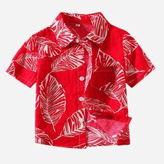 Children's Beach Style Casual Shirt Online - PrettyKid Red Baby, Kids Clothes Boys, Boy Clothes, Shirt Short Sleeve, Red Shirt, Boys Casual, Kids Shorts, Casual Shirt, Boys Shirts