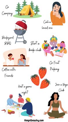 a poster with different types of food and people around the world, including strawberries