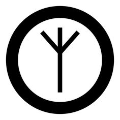 a black and white circle with the letter y in it