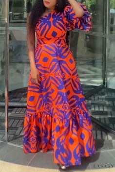 Lasaky - Chic One-Shoulder Asymmetrical Dress with Elegant Mixed Prints from Daily Sweet Street Collection Nigerian Dress, Mixed Prints, African Print Dresses, Casual Street Style, Mixing Prints, Asymmetrical Dress, African Clothing, Wholesale Fashion, Olivia Mark