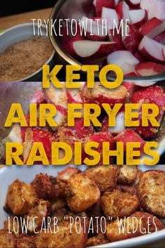 keto air fryer radishes with low carb potato wedges