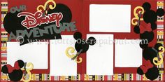 a scrapbook with mickey mouse pictures on it