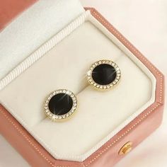 Exquisite Black Semiprecious Stone With Cz Stud Earrings, Nwt Ss Posts Cz Stud Earrings, Semiprecious Stones, Black Silver, Jewelry Earrings, Stud Earrings, Women Jewelry, Stone, Silver, Women Shopping