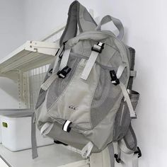 Korean Gray Nylon Y2k Backpack High Capacity Unisex Lightweight Outdoor Hiking Backpacks Cycling Bag Women Fashion School Bags Main Material: Nylon Lining Material: POLYESTER Decoration: hollow out Closure Type: zipper Item Type: Backpacks Gender:... Casual Gray Backpack For Sports, Casual Gray Sports Backpack, Multifunctional Large Capacity Gray Backpack, Functional Gray Backpack For Sports, Functional Gray Sports Backpack, Sporty Gray Standard Backpack, Breathable Backpack For Outdoor Activities, Gray Backpack For Outdoor Use, Gray Nylon Backpack For Sports