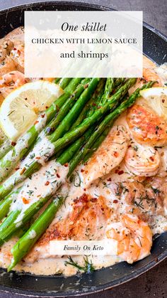 one skillet chicken with lemon sauce and asparagus