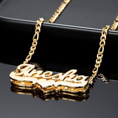 Double Plated Name Necklace • Custom Name Necklace • Nameplate Necklace • 18K Gold Plated Necklace • Two Tone Necklace • Gift For Her by ShineJewelcraft on Etsy Double Name Necklace, Custom Jewelry Necklaces, Double Name, Boys Necklace, Arabic Jewelry, Jewelry Charms Pendants, Nameplate Necklace, Photo Necklace, Custom Name Necklace