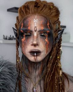 Warrior Makeup, Viking Halloween Costume, Vikings Halloween, Witch Makeup, Graphic Makeup, Scary Makeup