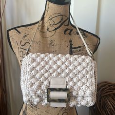 This Nwot Macrame Handbag Is Cream Color With Tortoise Buckle Accents. Snap Closure With Interior Zippered Pocket. Approx Size 10.5” X7” Strap Measures Approx 22” Drop Measures Approx 9” Macrame Handbag, Macrame Mini, Mini Handbag, Mini Handbags, Tortoise, Cream Color, Snap Closure, Mini Bag, Macrame