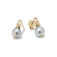 Twists of 14-karat yellow gold and natural diamond accents hold a lustrous  baroque cultured blue Akoya pearl in these gorgeous drop earrings. While traveling the world  Tom Shane finds rare gemstones and pearls that are just too good to pass up. Inspired by the inherent beauty of these blue Akoya pearls  we created limited-quantity pieces as part of our exclusive Moonlight Akoya Pearl Collection. Twist Earrings, Pearl Collection, Rare Gemstones, Akoya Pearls, Jewelry Stores, Natural Diamonds, Fine Jewelry, Twist, Yellow Gold