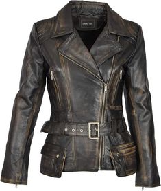 PRICES MAY VARY. womens real leather jacket notch lapel collar multi zippers adjustments belts kindly have a look at our size chart to avoid any inconvenience. womens leather jacket Fitted Biker Jacket, Motorcycle Jacket Women, Distressed Leather Jacket, Womens Black Leather Jacket, Biker Leather Jacket, Retro Jacket, Lambskin Leather Jacket, Real Leather Jacket, Vintage Leather Jacket