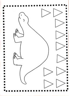 a drawing of a bear with triangles on the side and an arrow in the middle