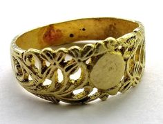 Very beautiful handwork bronze ring from the late 1800s, bright example of the Bukgarian Balkan jewelry. The ring has size 20 mm diameter - it's more like large women size, or men size. The ring has beautiful delicate work, like filugree with floral details. Small flowers are so cute! The ring came in excellent condition for the age - it's a real treasure from old Bulgaria! Victorian Style Etched Rings For Ceremonial Occasions, Victorian Gold Etched Engraved Ring, Victorian Gold Engraved Etched Ring, Victorian Etched Gold Engraved Ring, Antique Ceremonial Gold Engraved Ring, Antique Gold Engraved Ceremonial Ring, Ornate Ceremonial Engraved Rings, Victorian Style Ceremonial Etched Engraved Ring, Antique Brass Rings For Ceremonial Occasion