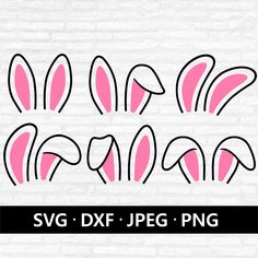 pink bunny ears svg dxf png