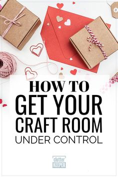 some crafting supplies on top of a table with the words how to get your craft room under control