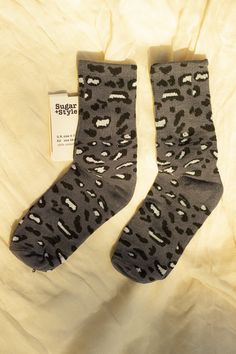 Leopard Print Crew Socks in Grey Classic crew style socks in a classic leopard animal print makes these socks a go-to for adding a little extra touch of detail to your outfit. All over print makes an impact on soft woven cotton. Leopard print 100% cotton Crew length Fits a UK4-7 or EU 34-40 London Boutique, Style Socks, Grey Leopard, Pink Milk, Grey Leopard Print, Leopard Animal, Uk Fashion, Casual Socks, Woven Cotton