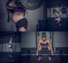 a woman doing squats with a barbell