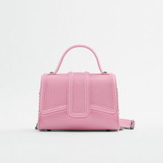 Genuine Zara New With Tag Material: Vegan Leather Color: Light Pink Love Structure In Bag To Give A Clean, Polished Look. Rigid Top Handle Practical. Size Just Right To Fit Essentials. Pink Will Stand Out With Basic Outfit. Lined Interior With Pocket, Removable Crossbody Strap Light Pink Purse, Plain Tote, Mini City, Zara Handbags, Zara Mini, Denim Handbags, Summer Handbags, Zara Bags, Mini Bucket Bags