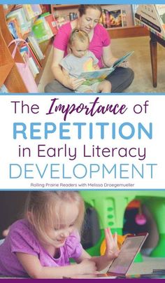 the importance of repetition in early literacy development book cover with an image of a woman reading to a toddler